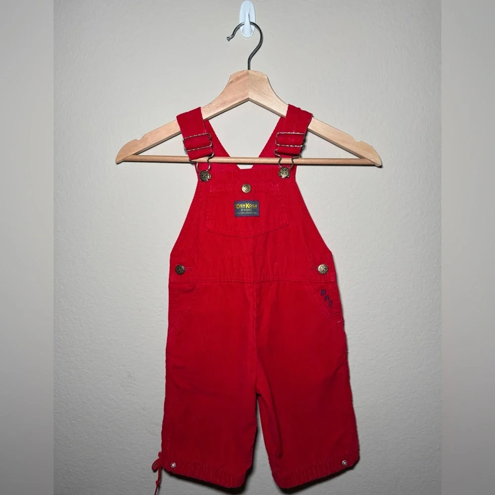 Oshkosh B’Gosh 4T Vintage Red Corduroy Overalls